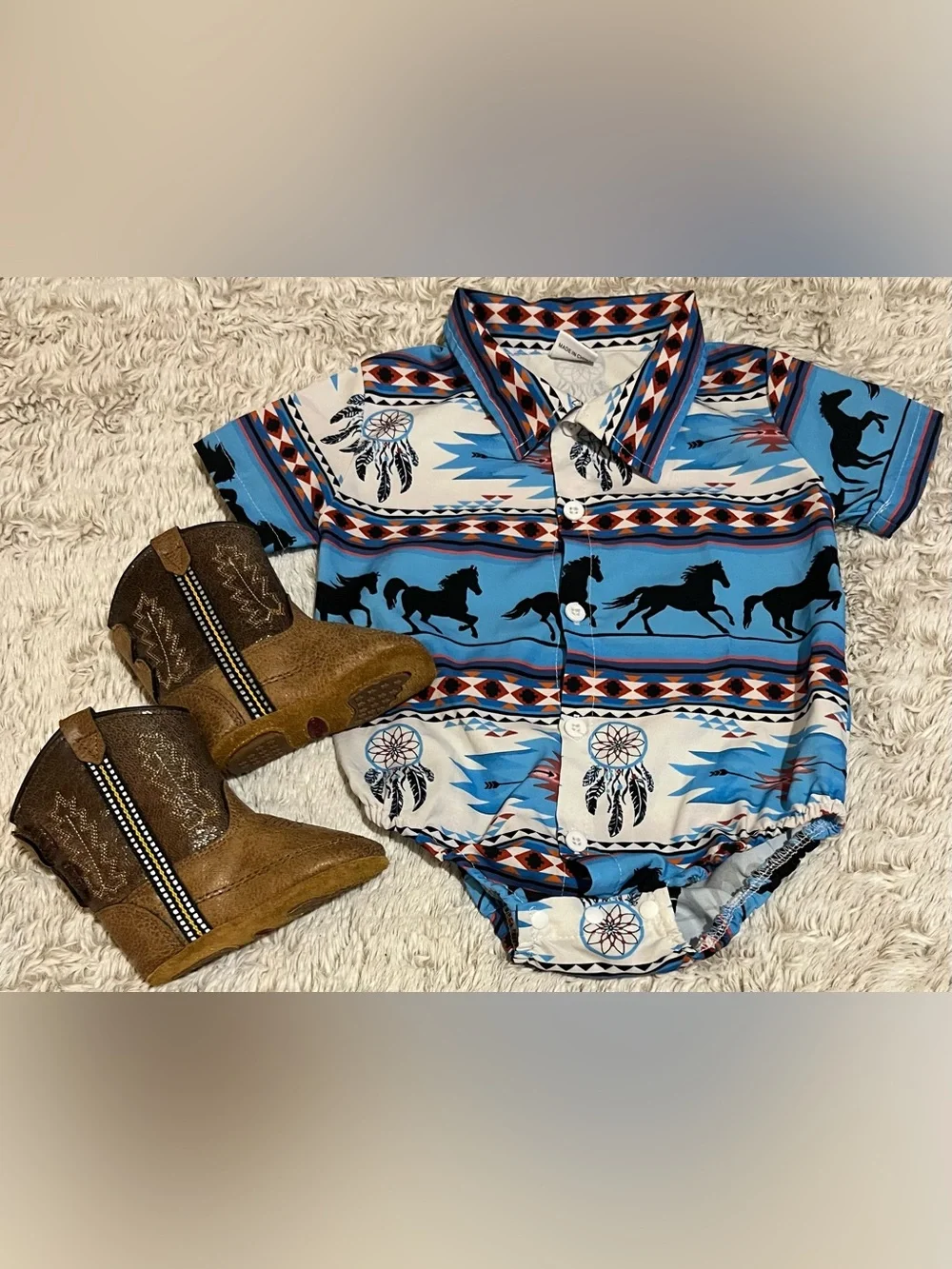 Baby boy western top with boots